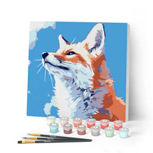 Afbeelding in Gallery-weergave laden, Mini Schilderen op Nummer met Frame - Vos met blauwe lucht