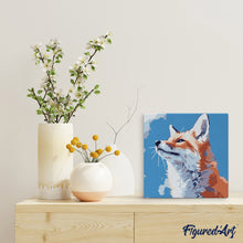 Afbeelding in Gallery-weergave laden, Mini Schilderen op Nummer met Frame - Vos met blauwe lucht