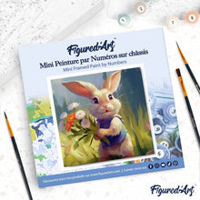 Afbeelding in Gallery-weergave laden, Mini Schilderen op Nummer met Frame - Konijn en wilde bloemen