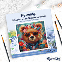 Afbeelding in Gallery-weergave laden, Mini Schilderen op Nummer met Frame - Fantasie beer en bloemen
