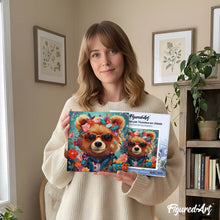 Afbeelding in Gallery-weergave laden, Mini Schilderen op Nummer met Frame - Fantasie beer en bloemen