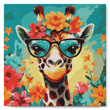 Afbeelding in Gallery-weergave laden, Mini Schilderen op Nummer met Frame - Fantasie giraffe en bloemen