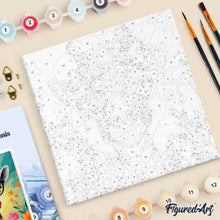 Afbeelding in Gallery-weergave laden, Mini Schilderen op Nummer met Frame - Fantasie giraffe en bloemen