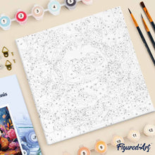 Afbeelding in Gallery-weergave laden, Mini Schilderen op Nummer met Frame - Fantasie panda en bloemen