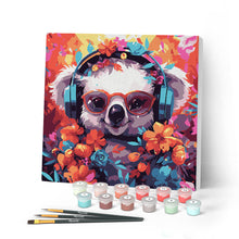 Afbeelding in Gallery-weergave laden, Mini Schilderen op Nummer met Frame - Fantasie koala en bloemen