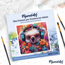 Afbeelding in Gallery-weergave laden, Mini Schilderen op Nummer met Frame - Fantasie koala en bloemen