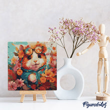 Afbeelding in Gallery-weergave laden, Mini Schilderen op Nummer met Frame - Fantasie hamster en bloemen