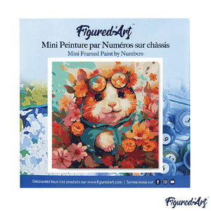 Mini Schilderen op Nummer met Frame - Fantasie hamster en bloemen