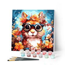 Afbeelding in Gallery-weergave laden, Mini Schilderen op Nummer met Frame - Fantasie eekhoorn en bloemen