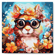 Afbeelding in Gallery-weergave laden, Mini Schilderen op Nummer met Frame - Fantasie eekhoorn en bloemen