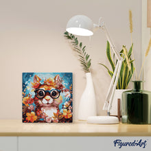 Afbeelding in Gallery-weergave laden, Mini Schilderen op Nummer met Frame - Fantasie eekhoorn en bloemen