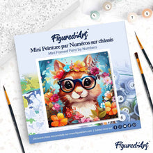 Afbeelding in Gallery-weergave laden, Mini Schilderen op Nummer met Frame - Fantasie eekhoorn en bloemen