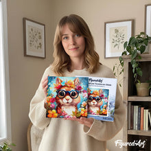 Afbeelding in Gallery-weergave laden, Mini Schilderen op Nummer met Frame - Fantasie eekhoorn en bloemen