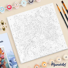 Afbeelding in Gallery-weergave laden, Mini Schilderen op Nummer met Frame - Fantasie kat en bloemen