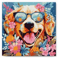 Afbeelding in Gallery-weergave laden, Mini Schilderen op Nummer met Frame - Fantasie hond en bloemen