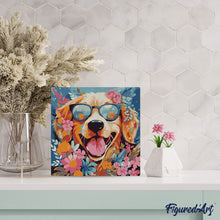 Afbeelding in Gallery-weergave laden, Mini Schilderen op Nummer met Frame - Fantasie hond en bloemen