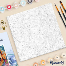 Afbeelding in Gallery-weergave laden, Mini Schilderen op Nummer met Frame - Fantasie hond en bloemen