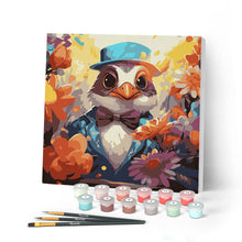Afbeelding in Gallery-weergave laden, Mini Schilderen op Nummer met Frame - Fantasie staartvogel en bloemen