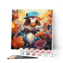 Afbeelding in Gallery-weergave laden, Mini Schilderen op Nummer met Frame - Fantasie staartvogel en bloemen