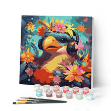 Afbeelding in Gallery-weergave laden, Mini Schilderen op Nummer met Frame - Fantasie vogel en bloemen