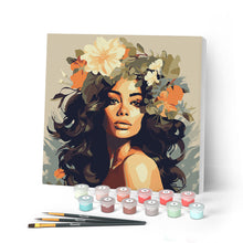 Afbeelding in Gallery-weergave laden, Mini Schilderen op Nummer met Frame - Bloemen schoonheid koningin