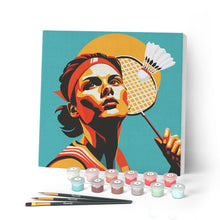 Afbeelding in Gallery-weergave laden, Mini Schilderen op Nummer met Frame - Sportaffiche Badminton