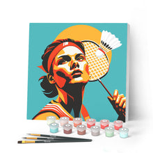 Afbeelding in Gallery-weergave laden, Mini Schilderen op Nummer met Frame - Sportaffiche Badminton