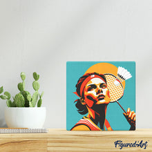 Afbeelding in Gallery-weergave laden, Mini Schilderen op Nummer met Frame - Sportaffiche Badminton
