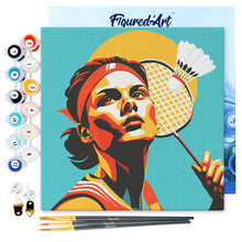 Afbeelding in Gallery-weergave laden, Mini Schilderen op Nummer met Frame - Sportaffiche Badminton