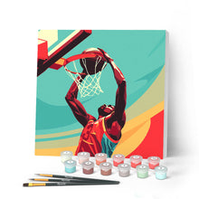 Afbeelding in Gallery-weergave laden, Mini Schilderen op Nummer met Frame - Sportaffiche Basketbal