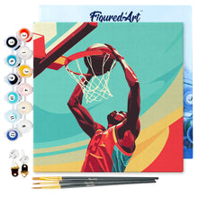 Afbeelding in Gallery-weergave laden, Mini Schilderen op Nummer met Frame - Sportaffiche Basketbal
