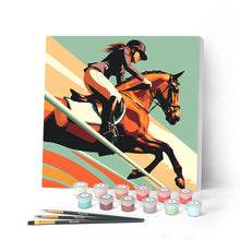 Afbeelding in Gallery-weergave laden, Mini Schilderen op Nummer met Frame - Sportaffiche Paardensport