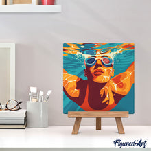 Afbeelding in Gallery-weergave laden, Mini Schilderen op Nummer met Frame - Sportaffiche Zwemmen