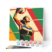 Afbeelding in Gallery-weergave laden, Mini Schilderen op Nummer met Frame - Sportaffiche Volleybal