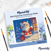 Afbeelding in Gallery-weergave laden, Mini Schilderen op Nummer met Frame - Kerstkatje
