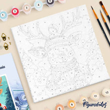 Afbeelding in Gallery-weergave laden, Mini Schilderen op Nummer met Frame - Gezellig rendier