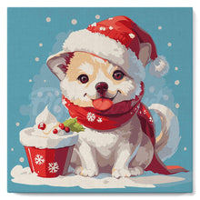 Afbeelding in Gallery-weergave laden, Mini Schilderen op Nummer met Frame - Kerstpuppy