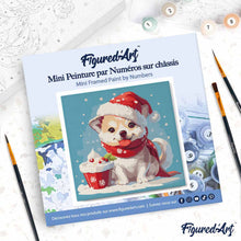 Afbeelding in Gallery-weergave laden, Mini Schilderen op Nummer met Frame - Kerstpuppy