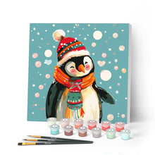 Afbeelding in Gallery-weergave laden, Mini Schilderen op Nummer met Frame - Blije pinguïn