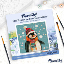 Afbeelding in Gallery-weergave laden, Mini Schilderen op Nummer met Frame - Blije pinguïn