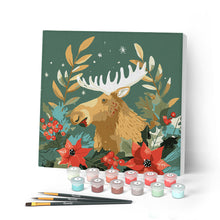 Afbeelding in Gallery-weergave laden, Mini Schilderen op Nummer met Frame - Kerst eland