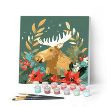 Afbeelding in Gallery-weergave laden, Mini Schilderen op Nummer met Frame - Kerst eland