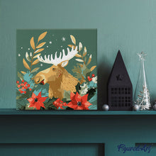 Afbeelding in Gallery-weergave laden, Mini Schilderen op Nummer met Frame - Kerst eland