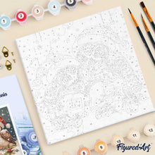Afbeelding in Gallery-weergave laden, Mini Schilderen op Nummer met Frame - Kerstuilen die lezen