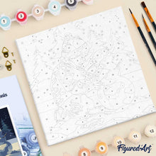 Afbeelding in Gallery-weergave laden, Mini Schilderen op Nummer met Frame - Een jongen en een sneeuwpop