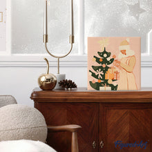 Afbeelding in Gallery-weergave laden, Mini Schilderen op Nummer met Frame - Vrouw met kerstboom