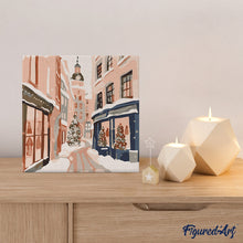 Afbeelding in Gallery-weergave laden, Mini Schilderen op Nummer met Frame - Besneeuwd kerststraatje