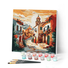 Afbeelding in Gallery-weergave laden, Mini Schilderen op Nummer met Frame - Zonnige dorpskerk