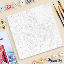 Afbeelding in Gallery-weergave laden, Mini Schilderen op Nummer met Frame - Roze kerststraatje