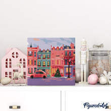 Afbeelding in Gallery-weergave laden, Mini Schilderen op Nummer met Frame - Kleurrijke kerststraat